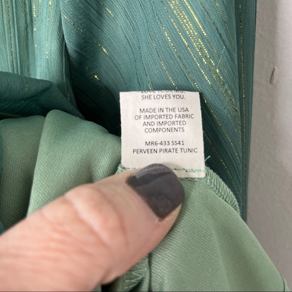 Show Me Your Mumu Perveen Pirate Tunic Top Dress Sage Green Size Medium - Picture 9 of 10